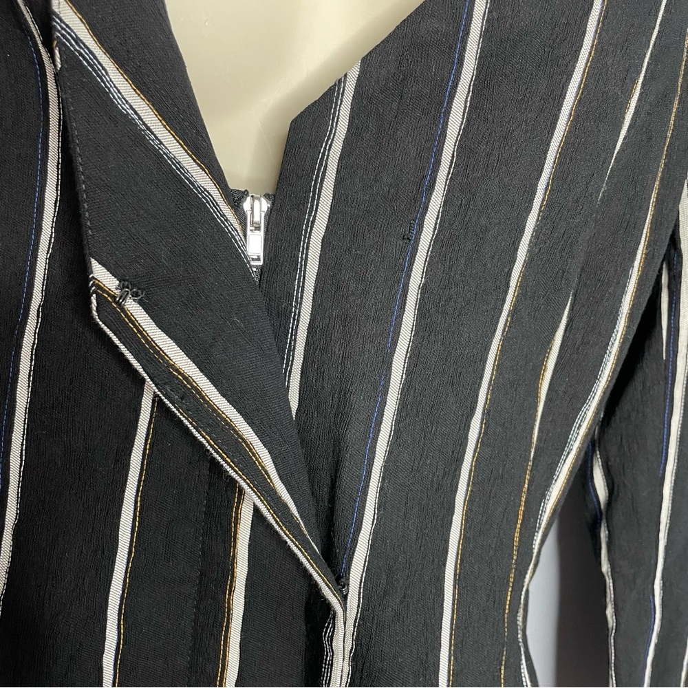 Protagonist  Black Striped V Neck Jacket - Picture 9 of 14